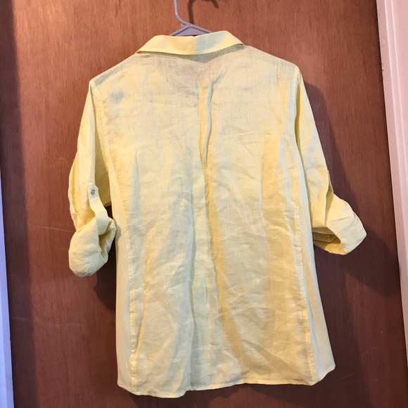 Calvin Klein women’s Button Down Linen Blouse shirt - Picture 4 of 5